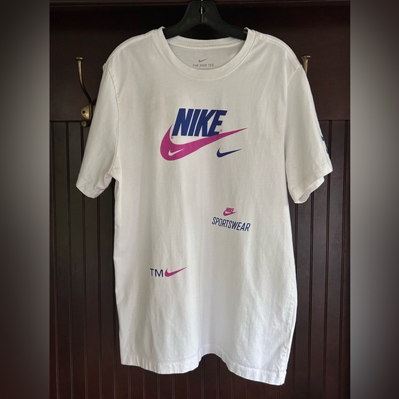 NIKE Sportswear White Retro Graphic Logo Swoosh Short Sleeve T-Shirt Men’s Large - Picture 3 of 11